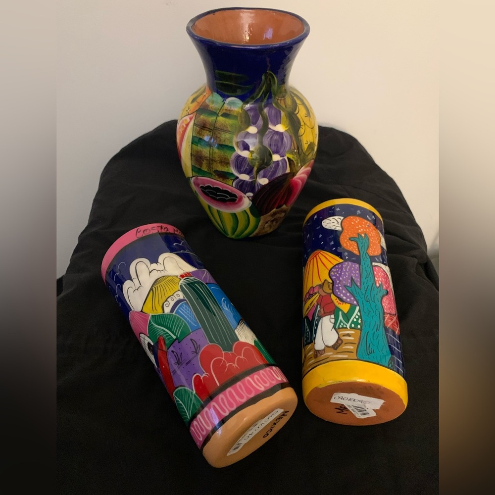 Set of Three Mexican Vases